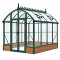 Invernadero 300 x 200 x 260 cm de aluminio verde con paneles transparentes para jardín estilo clásico