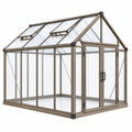 Invernadero 240 x 190 x 200 cm de aluminio marrón con paneles de policarbonato y ventilación