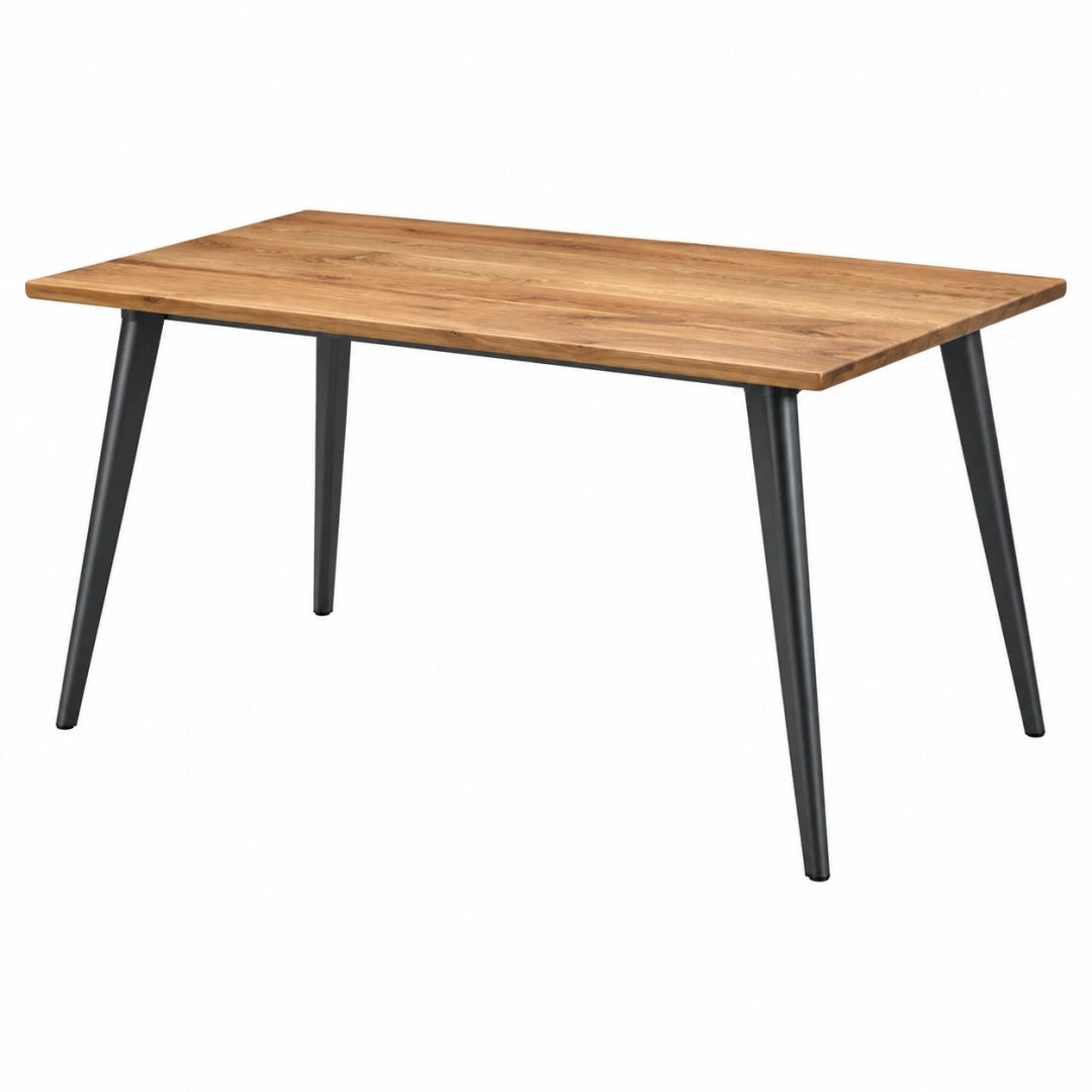Mesa de comedor 160 x 90 x 75 cm de madera marrón y metal negro estilo industrial