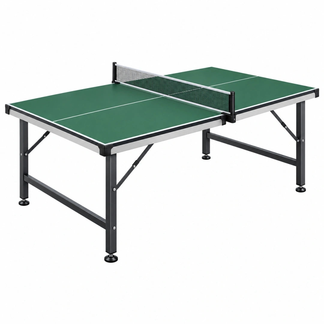Mesa de tenis de mesa 274 x 152 cm verde con estructura de acero para interior