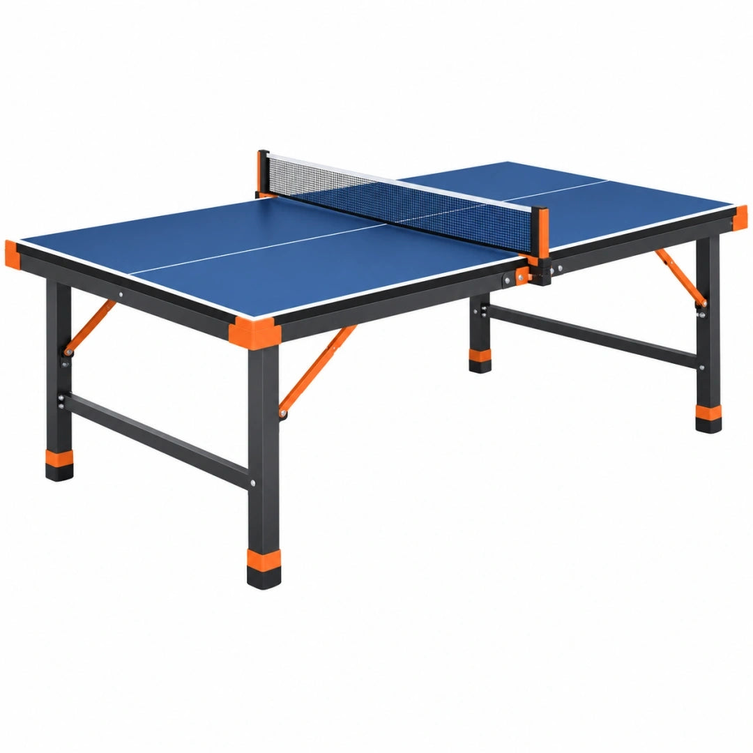 Mesa de ping pong plegable 274 x 152.5 x 76 cm azul con estructura de acero para interior