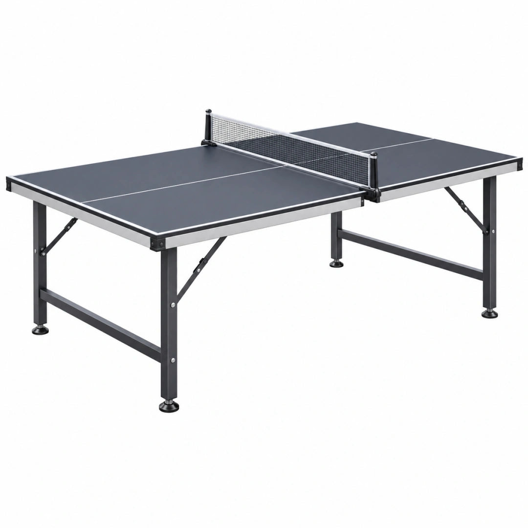 Mesa de tenis de mesa 274 x 152 x 76 cm de acero negra con red para interior