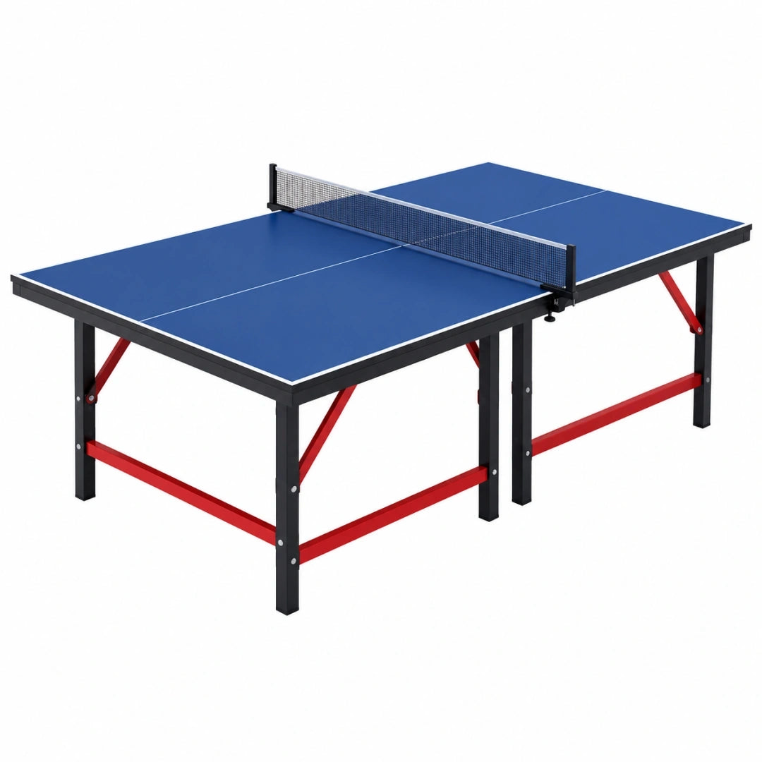 Mesa de ping pong 274 x 152.5 x 76 cm azul de tablero compuesto y acero plegable